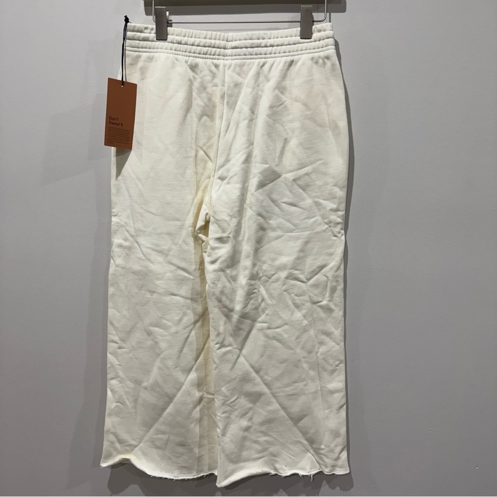 Girlfriend Collective Size Medium Wide Leg Sweatpants 50/50 Cream Off White - Picture 5 of 6